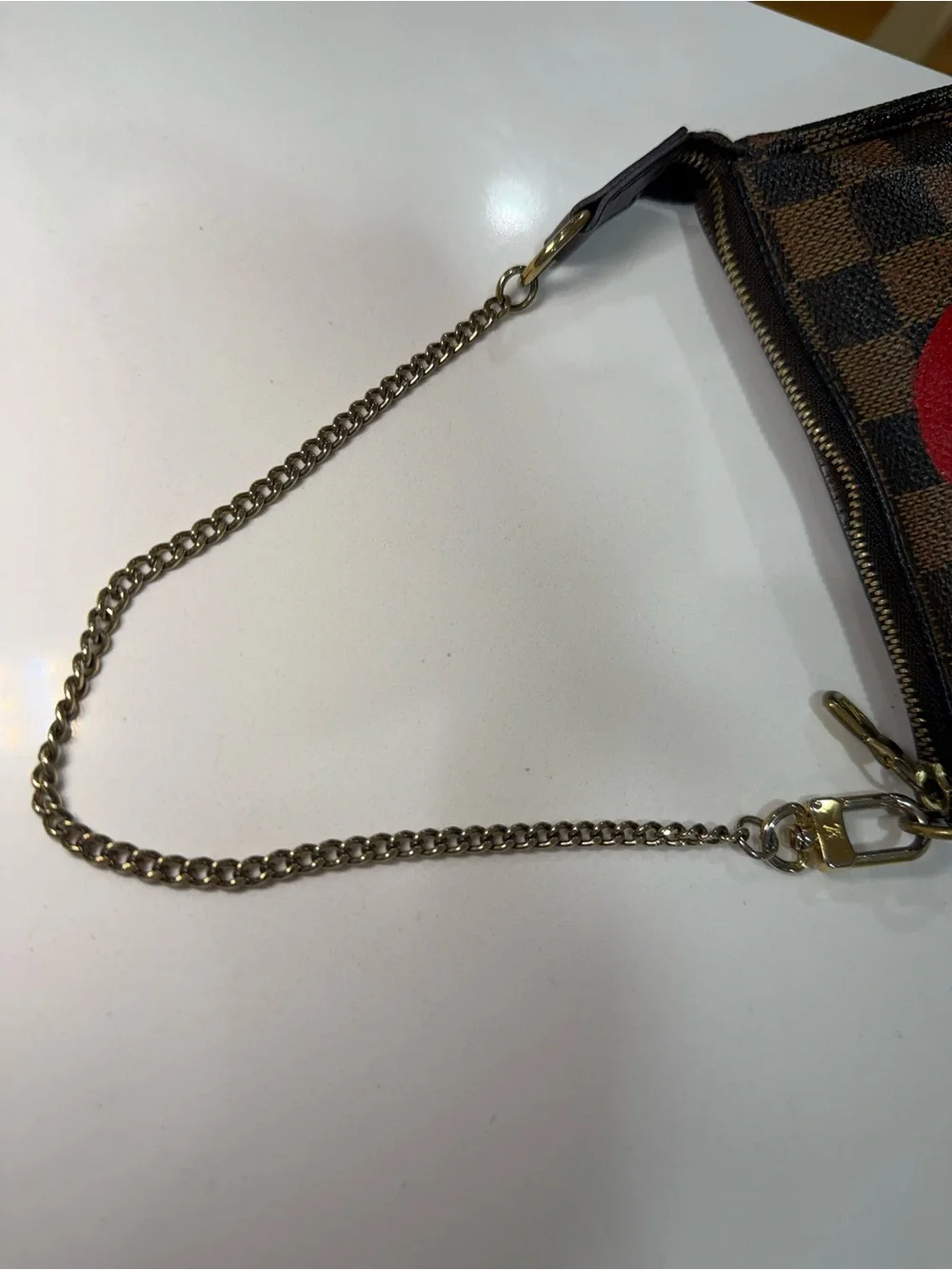 Louis Vuitton Damier Ebene Trunks and Bags Mini Pochette Accessoires Bag Brown